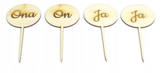 

Tabliczki On Ona Ja 4 szt Zabawa Gra Weselna SK76a