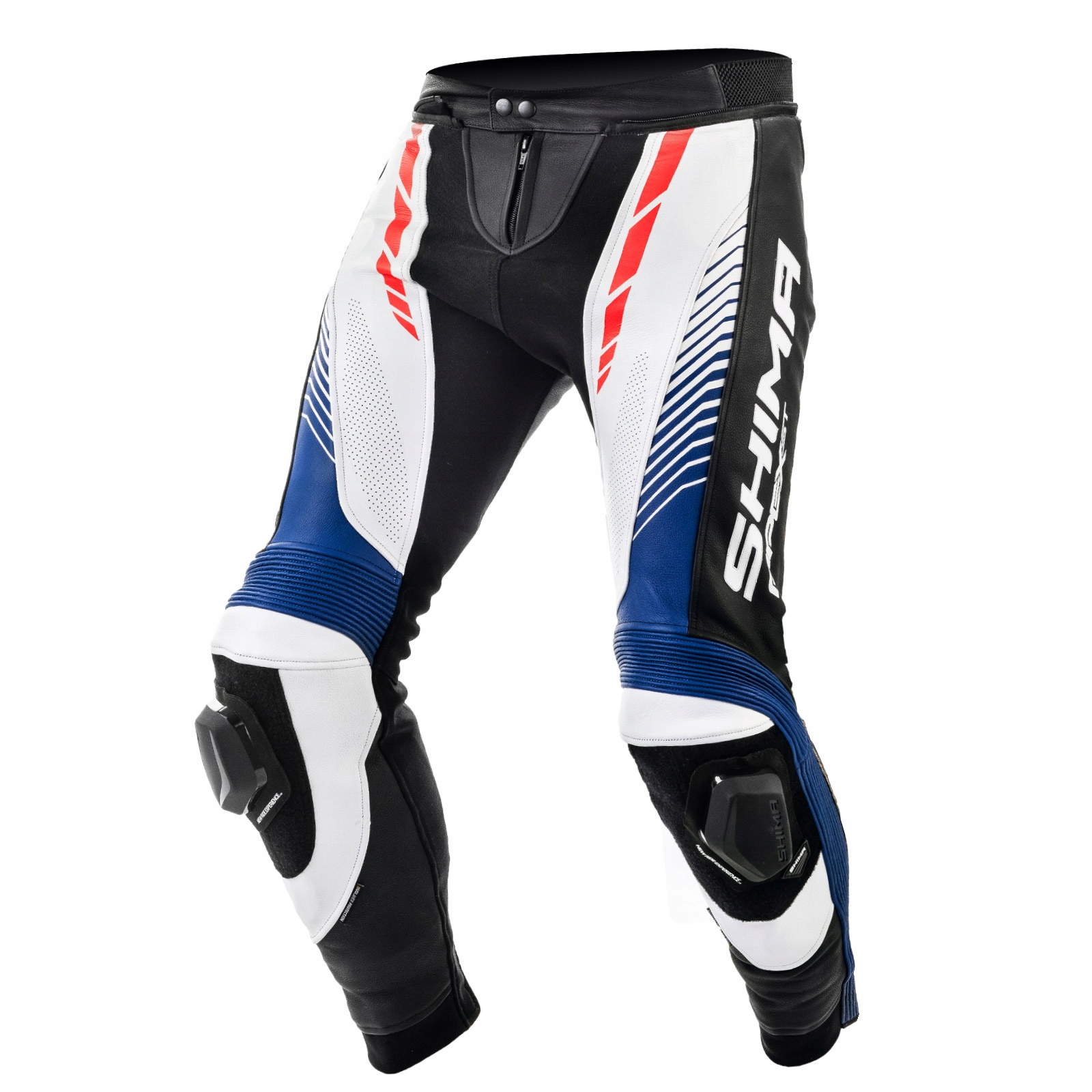 SHIMA APEX ST Skórzane Spodnie Motocyklowe GRATISY Model APEX ST RED / BLUE 58