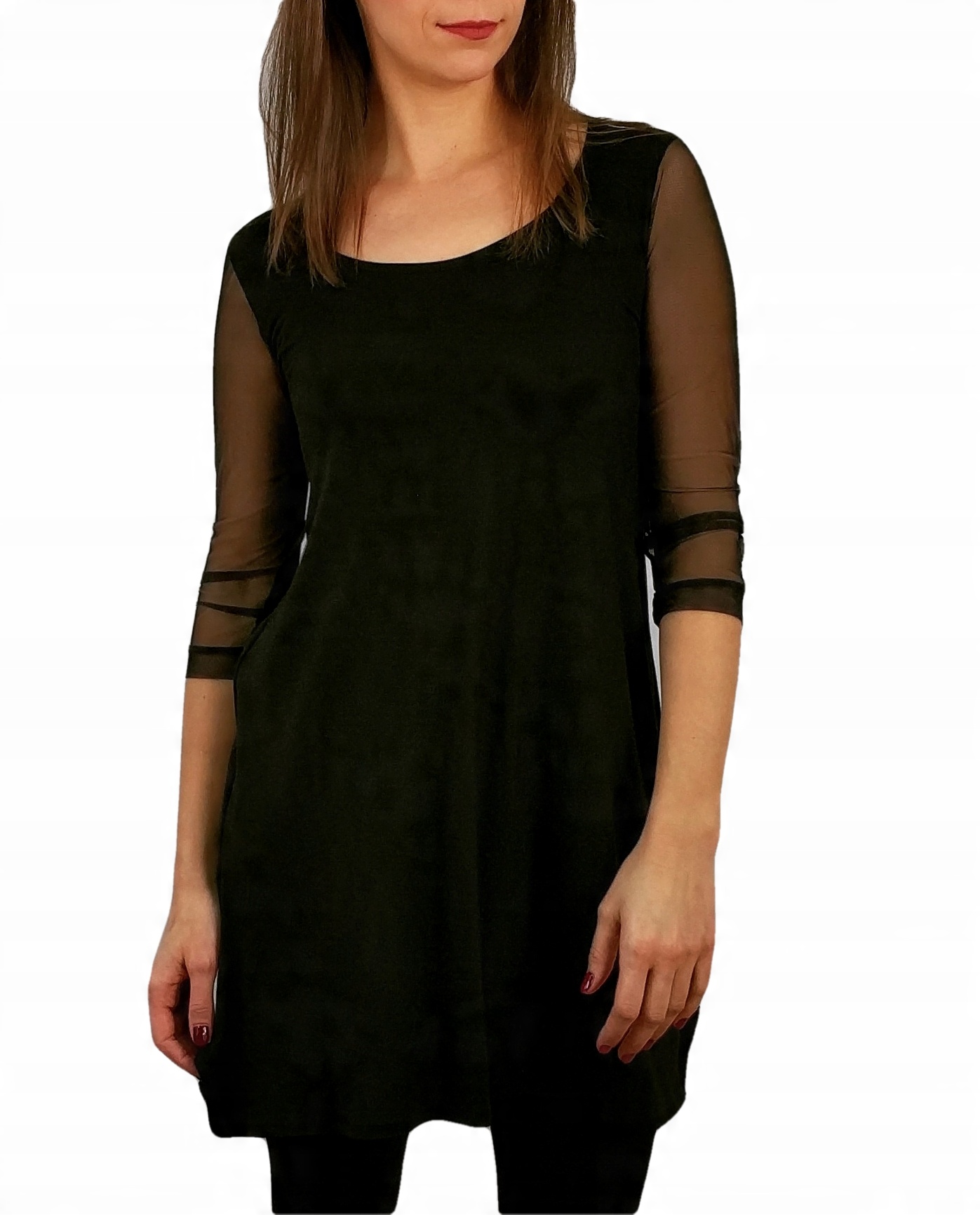 

Oversize Sukienka Tunika Rękaw Tiulowy Nolu 50/52