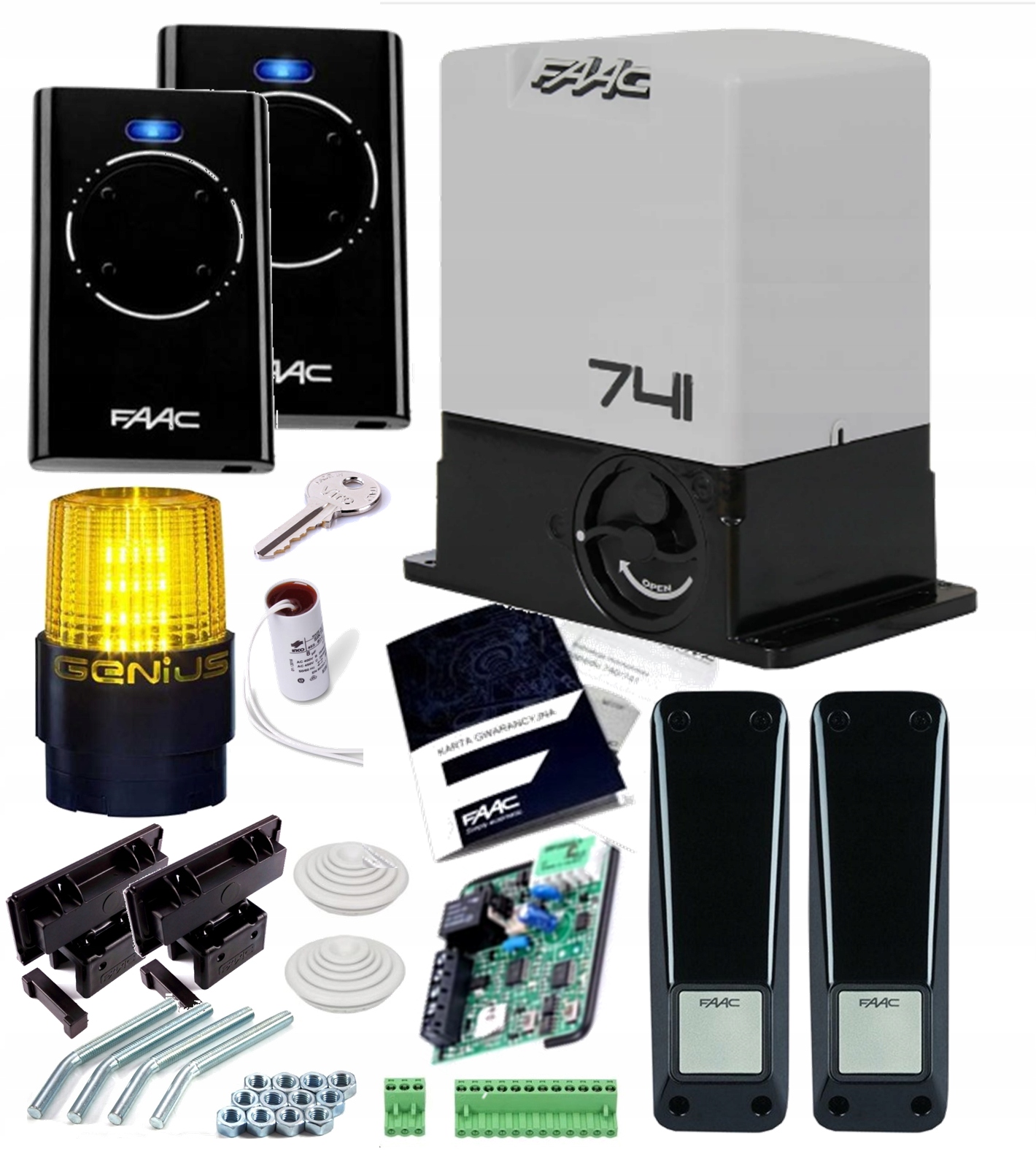 

Zestaw napęd siłownik Faac 741 2xPILOT foto lampa