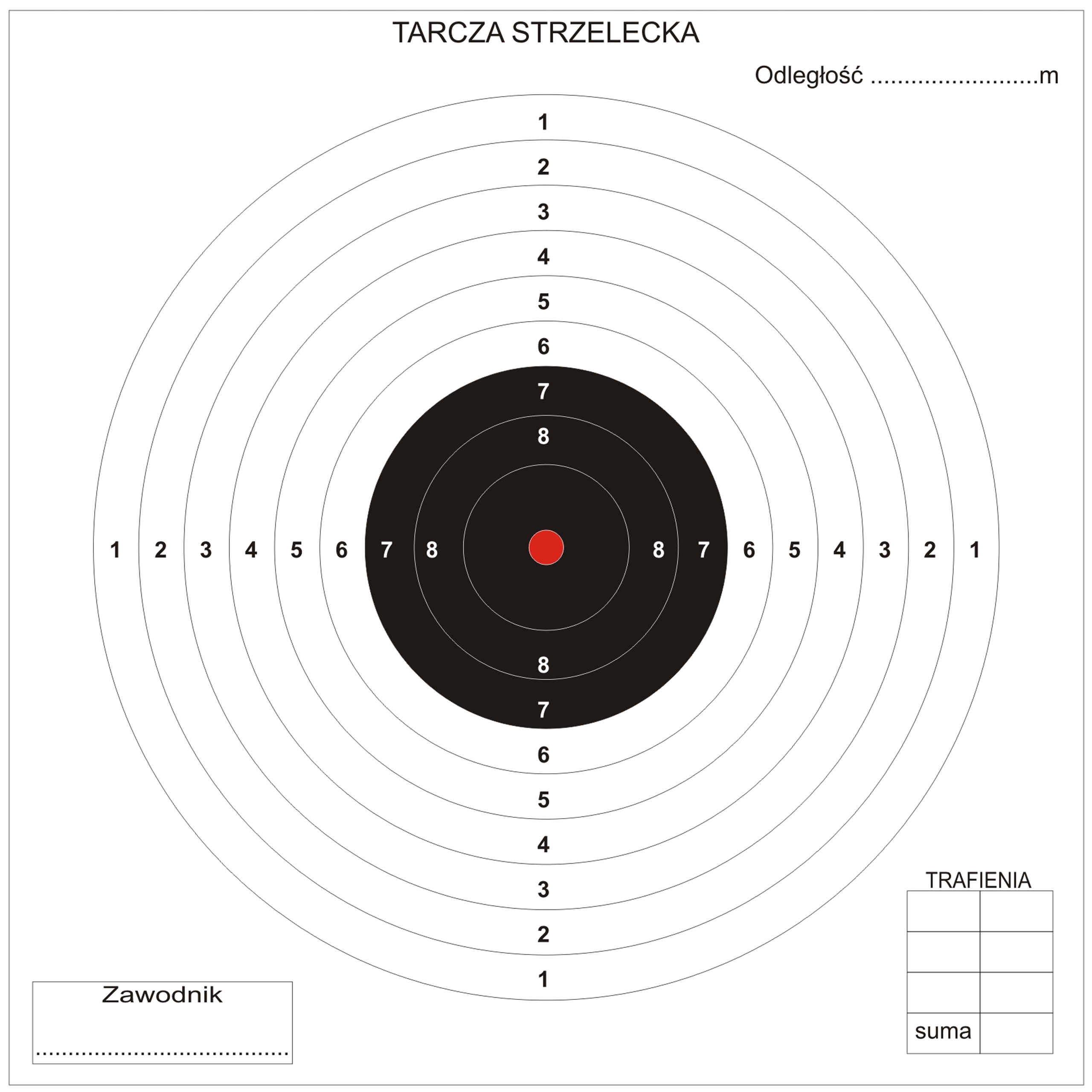 

Tarcze Strzeleckie Tekturowe cel 14x14 cm 100 szt.