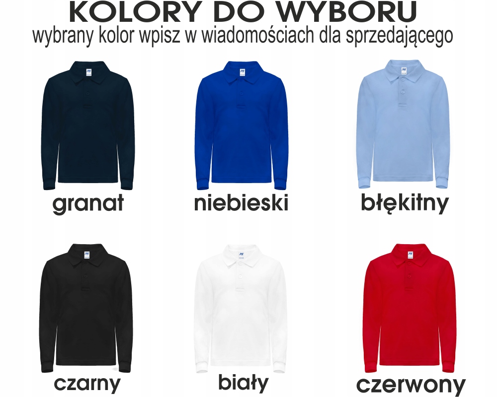 Koszulka POLO dla dzieci DŁUGI RĘKAW 3/4lata 110cm Kod producenta PKID210LS