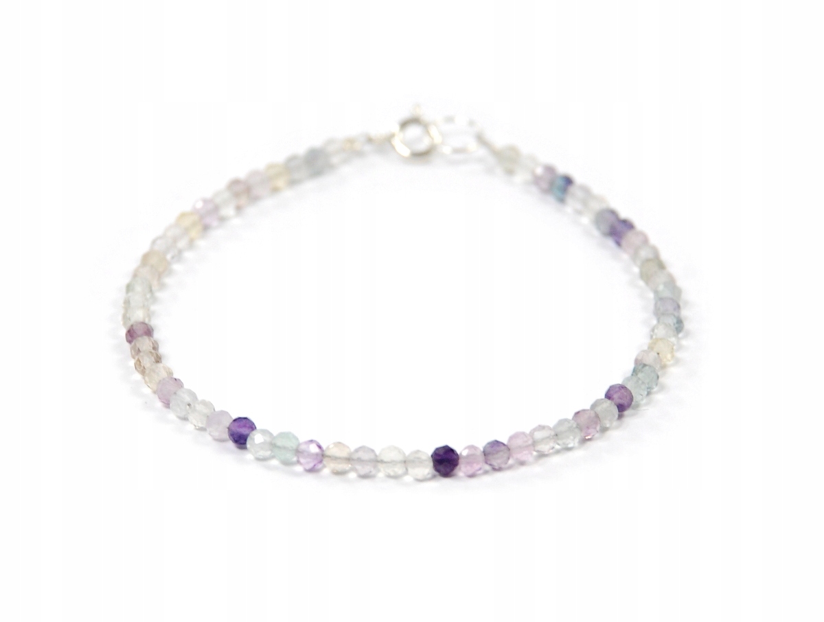 

Bransoletka naturalny Fluoryt 3mm srebro