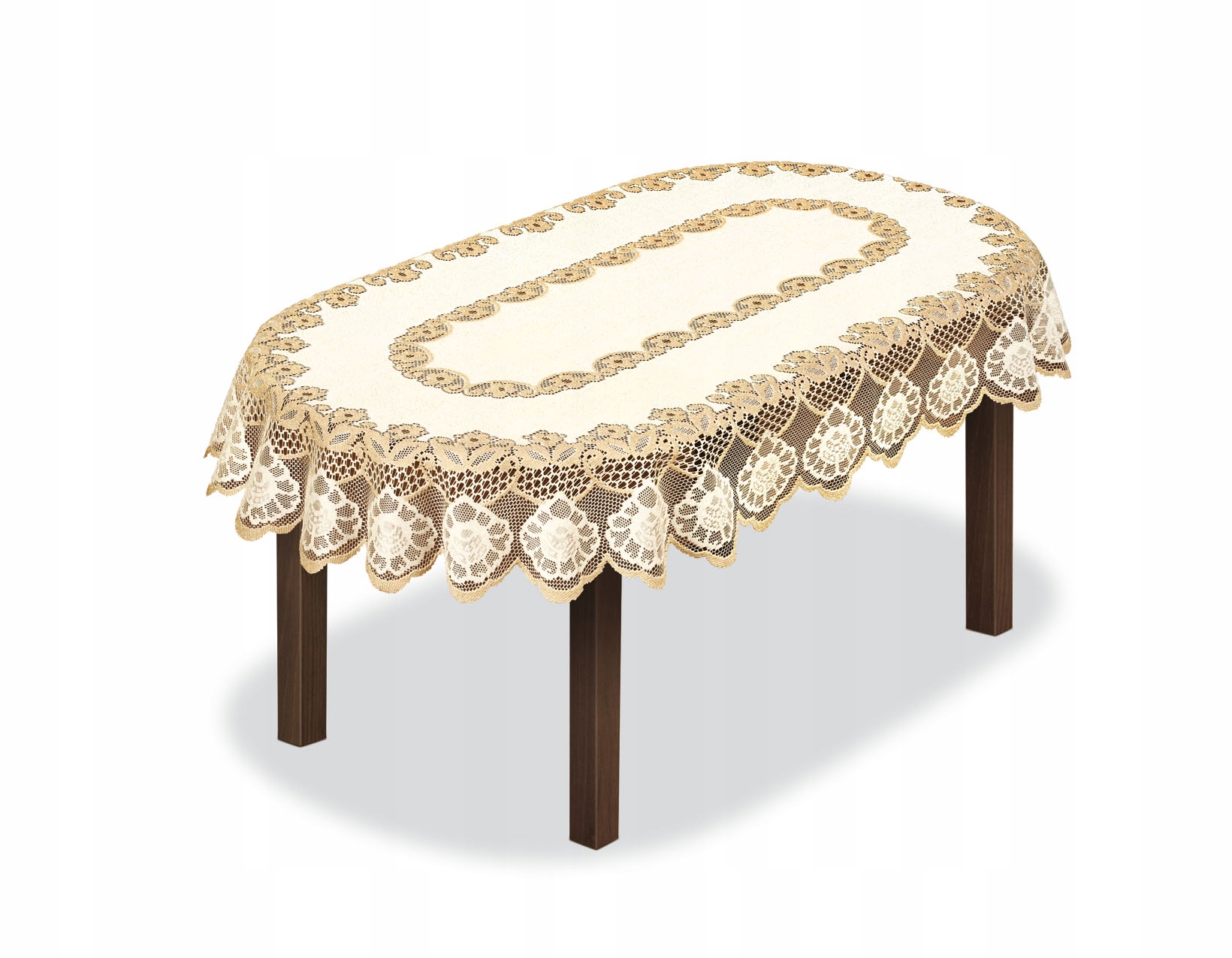 

Obrus Żakardowy Kremowy Owalny 130X180cm 24573