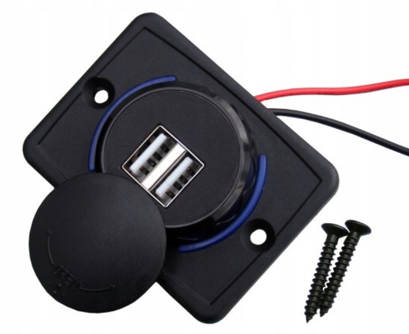 

Ładowarka 2x Usb montażowa 5V 3.1A podświetlana n.