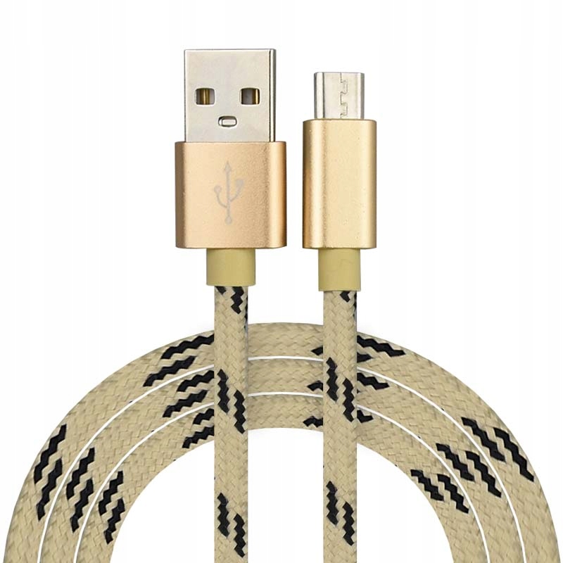 

Kabel micro usb złoty Quick Charge 1m oplot