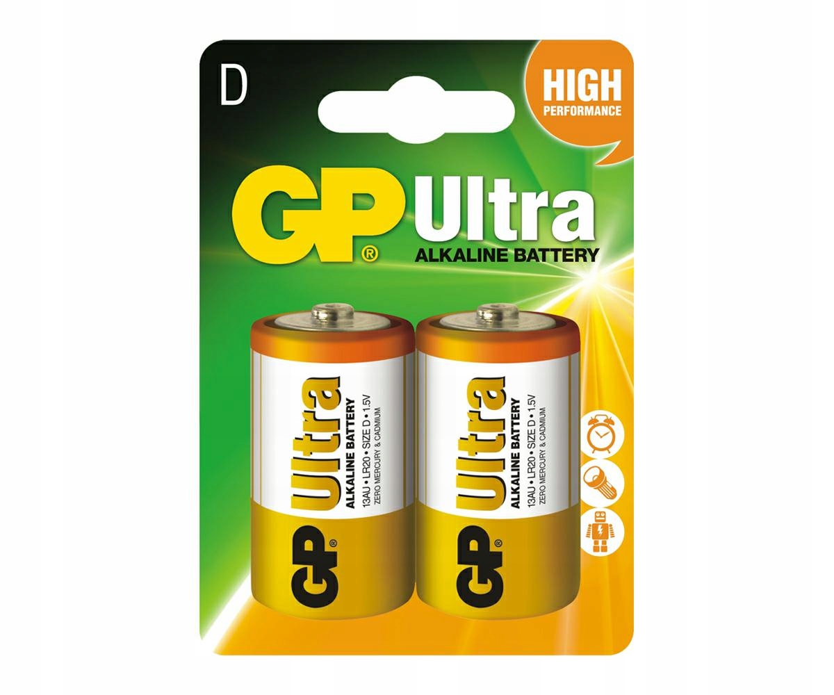 

2x Bateria alkaliczna Gp Ultra R20 D 1,5V alkaline