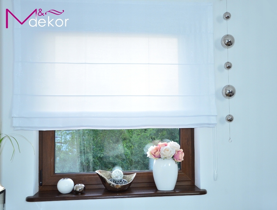 ROLETA RZYMSKA BIAŁA BROKAT POŁYSK Długość (cm) 10