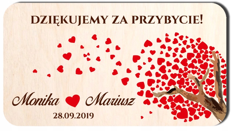 

Podziękowanie dla gości Ślub Wesele Magnes