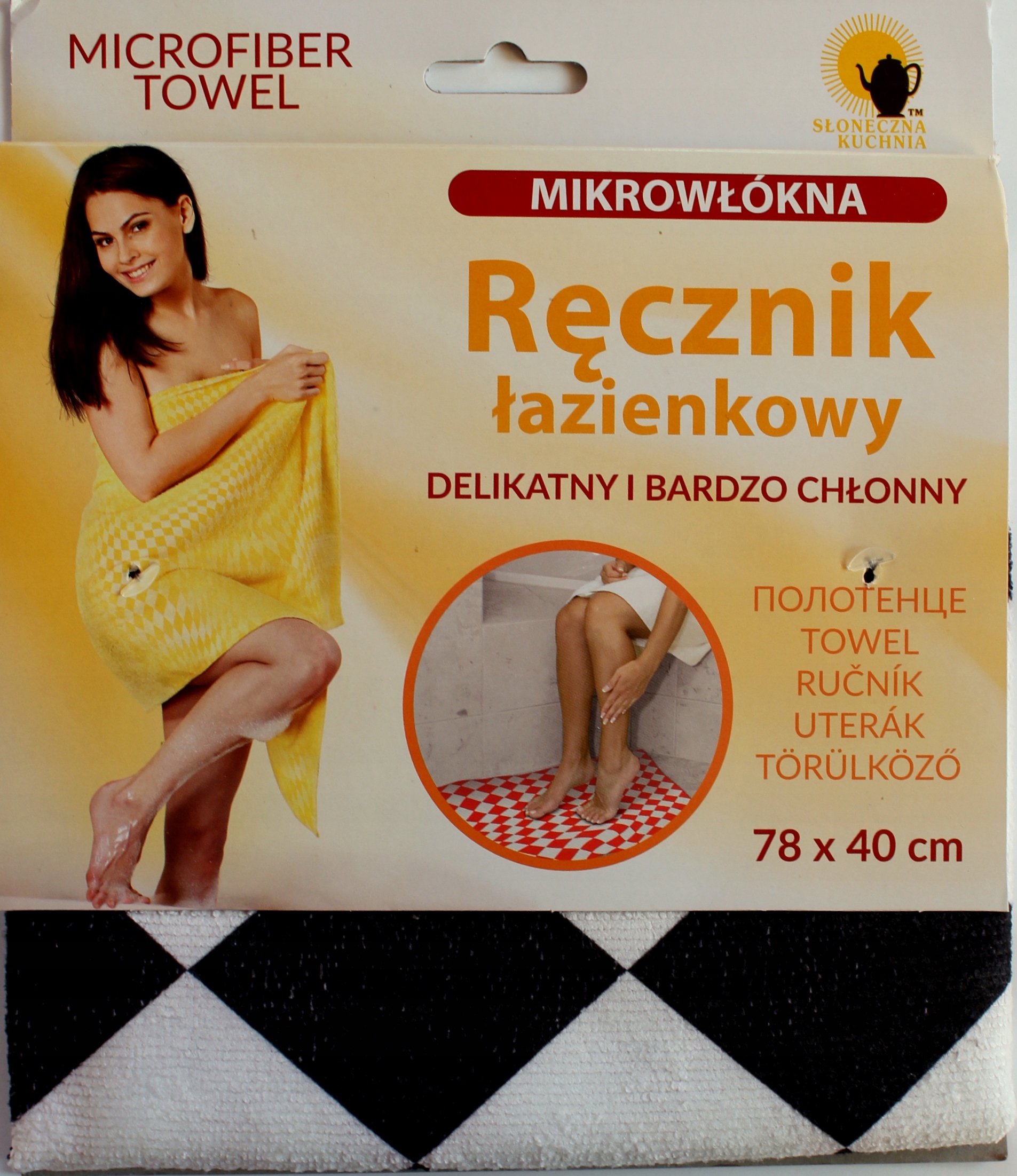 

Ręcznik Ścierka Mata 78X40 biało-czarne romby
