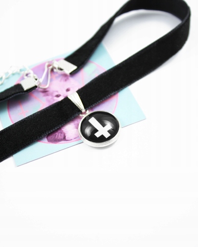 choker KRZYŻ czarny dusik naszyjnik goth gothic Rodzaj Klasyczne