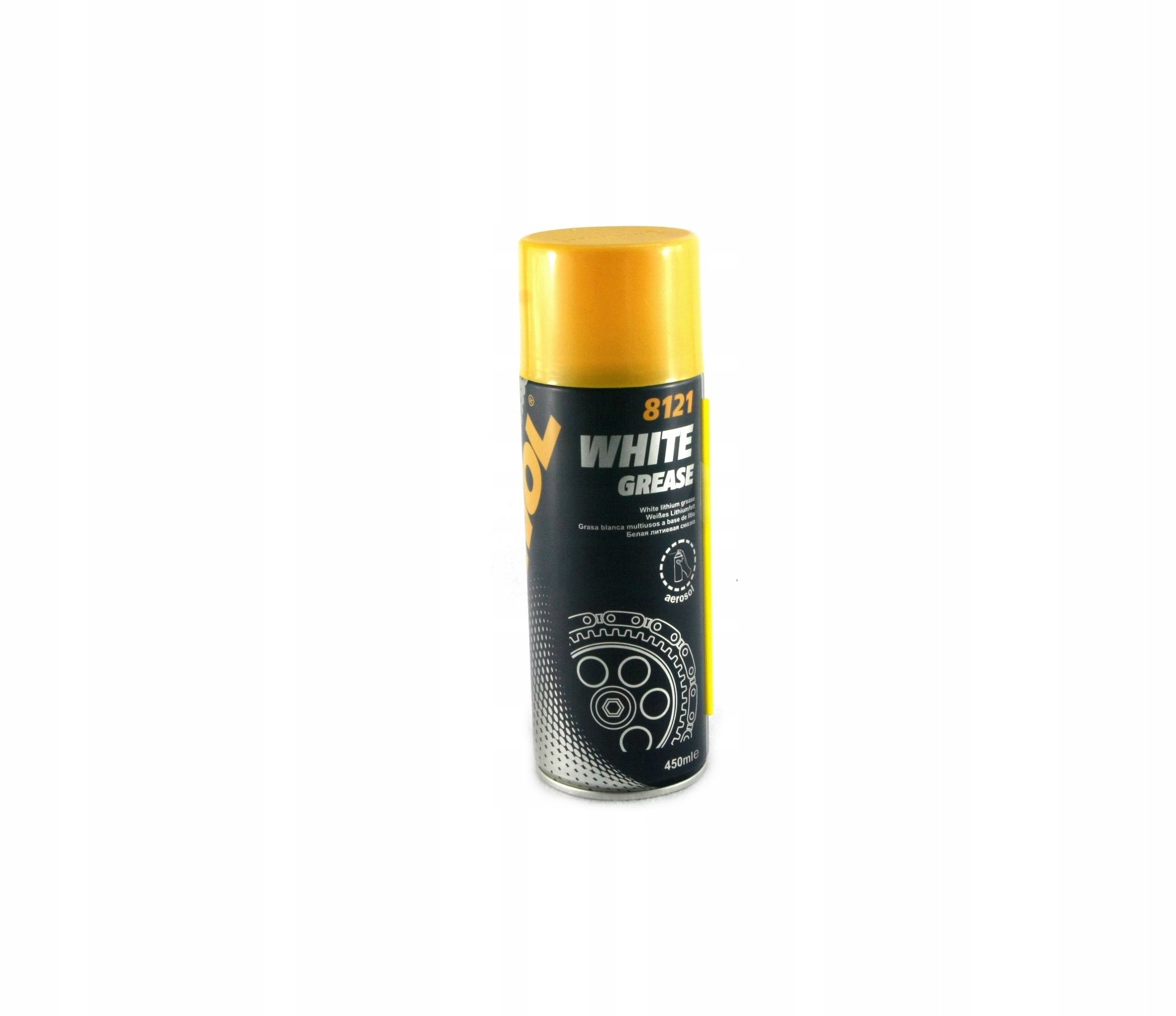 MANNOL 8121 WHITE GREASE SMAR BIAŁY LITOWY SPRAY DO ŁAŃCUCHA 450ml