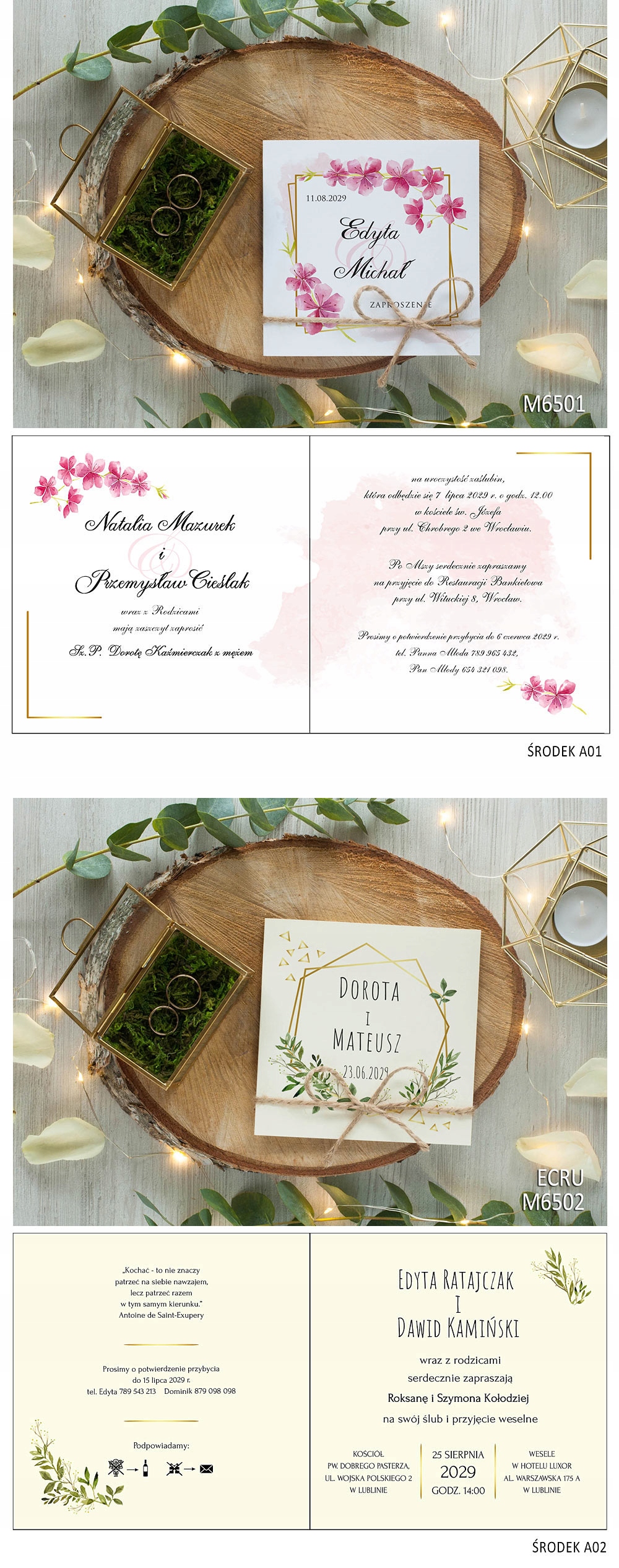 Zaproszenia na ślub cywilny wesele boho W 2 DNI! Marka bez marki