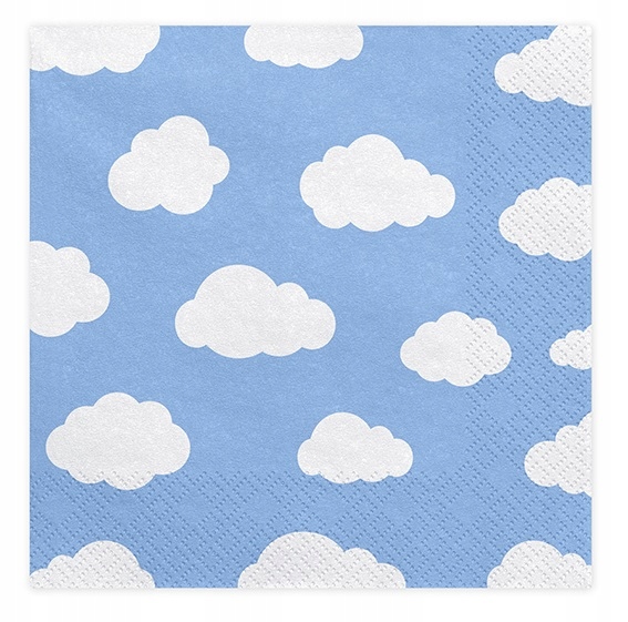 SERWETKI URODZINOWE SAMOLOCIK CHMURKA 33 CM 20 SZT