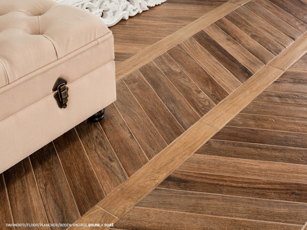 GRES PŁYTKI CHEVRON VINTAGE RONDINE BRUNE DORE JODEŁKA FRANCUSKA