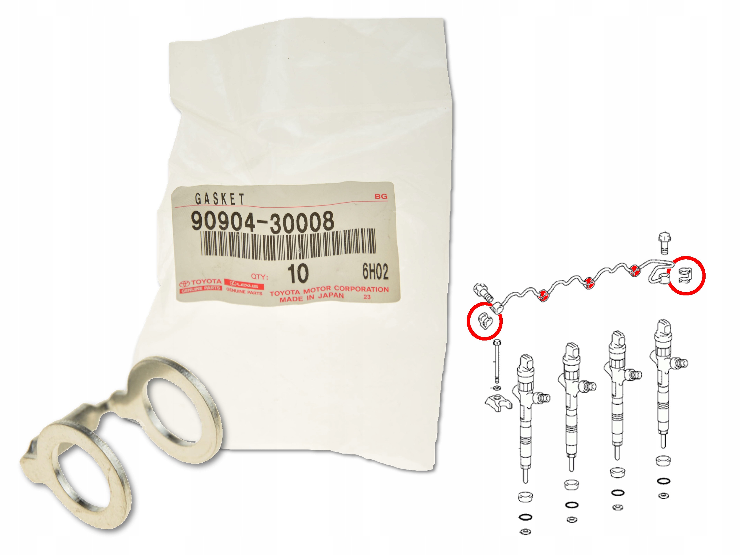 PODKŁADKA PRZELEWOWA 90904-30008 ORYGINAŁ TOYOTA