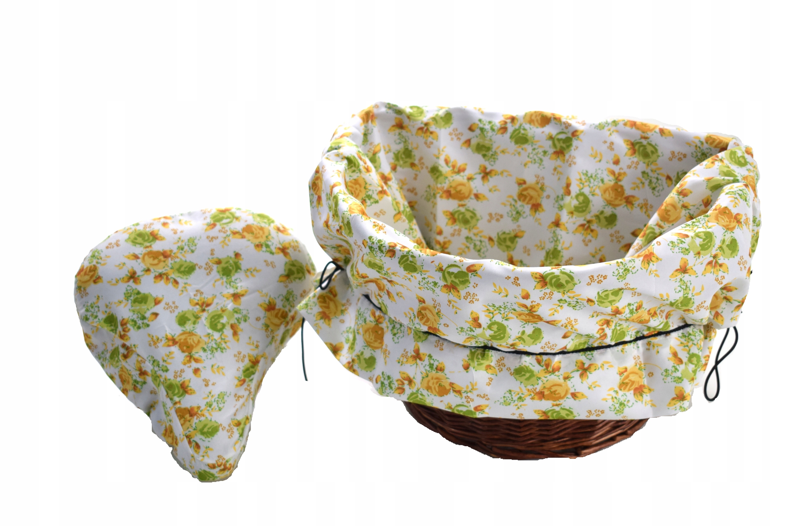 Wyściółka na koszyk rowerowy + pokrowiec siodła