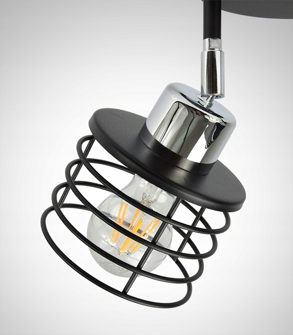 LAMPA SUFITOWA PLAFON ŻYRANDOL EDISON LOFT LED Materiał dominujący metal