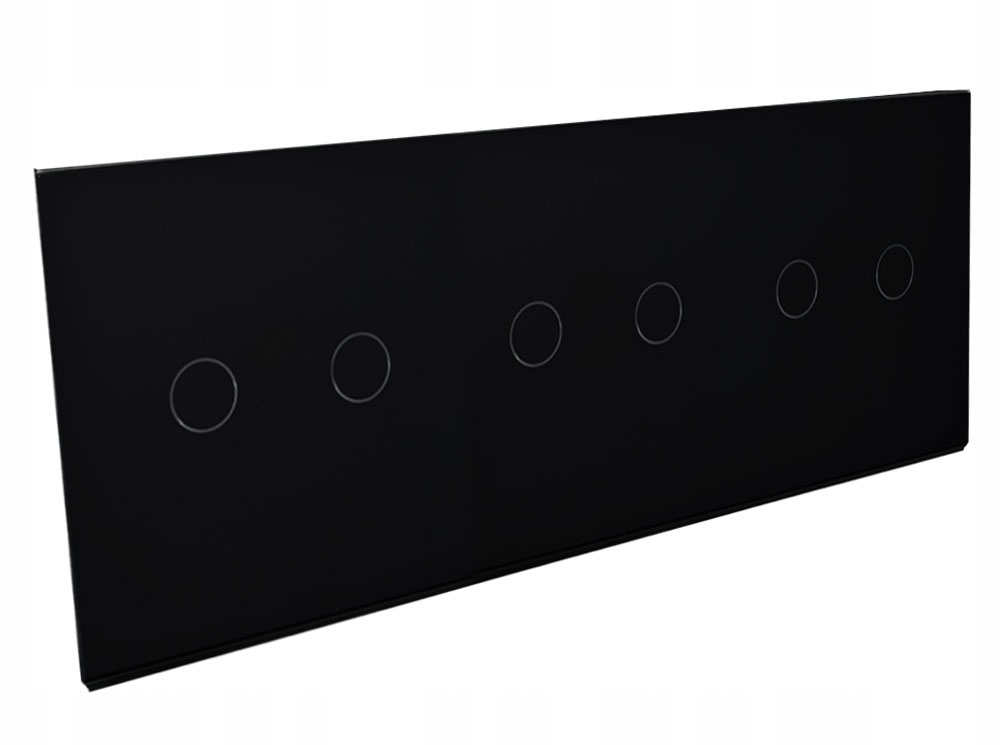 B-line Prs Dotykový Spínač Skleněný Sklo Černý Bline 6G 2+2+2