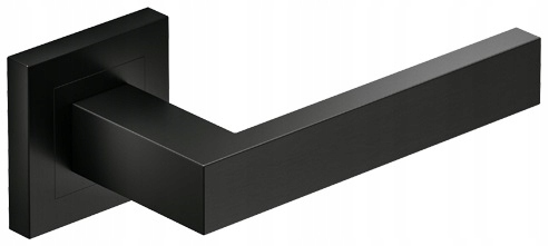 KLAMKA DO DRZWI TOPAZ CZARNY MAT - KOMPLET ROZET Kolor czarny