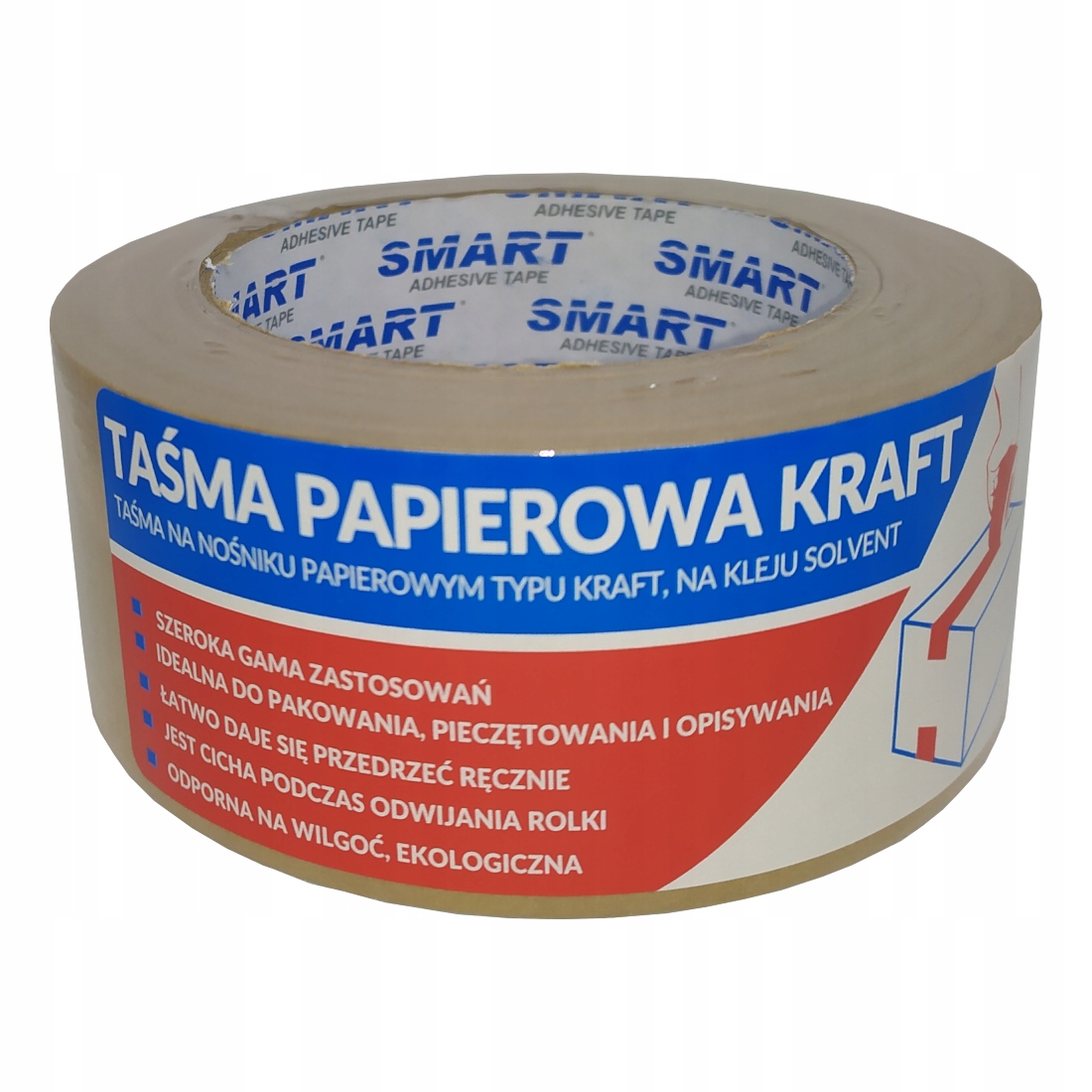 TAŚMA PAKOWA SMART PAPIEROWA KRAFT 48/50MB x10szt Marka Smart