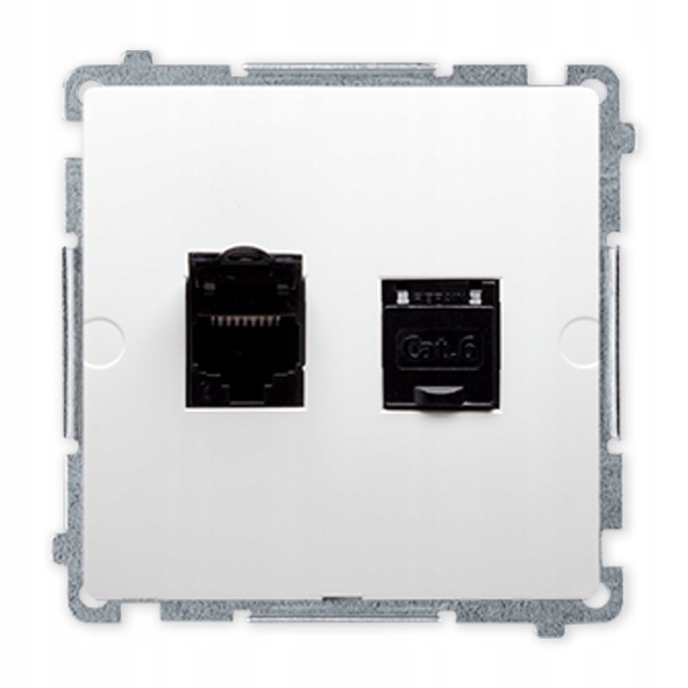 

Simon Basic Gniazdo Komputerowe 2x kat6 RJ45 białe