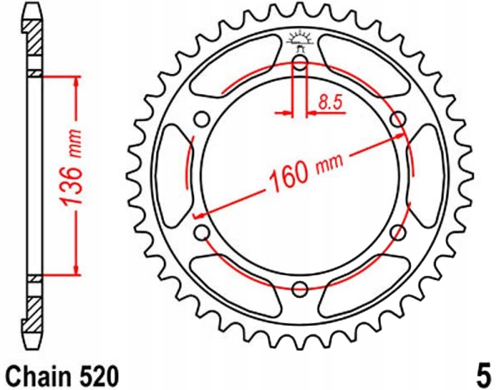 Zadní ozubení Jt 39-49 zubů Bmw F 650 650 Gs Dakar Nová