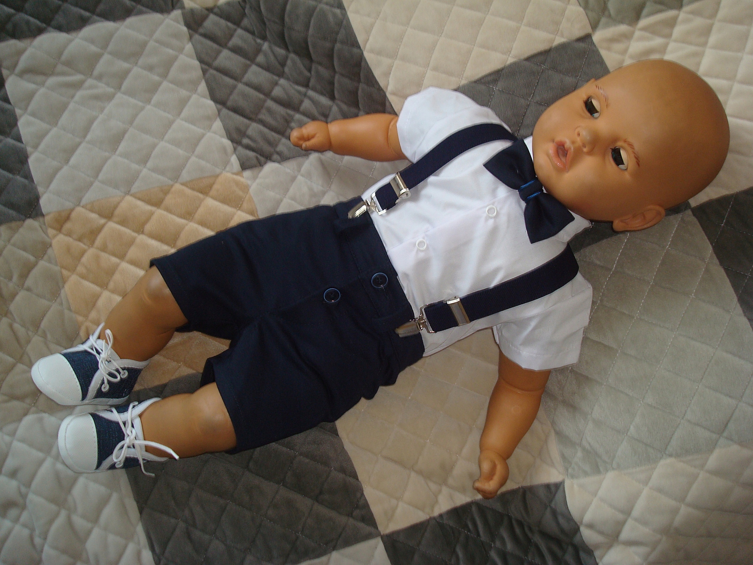 KOMPLET LATO UBRANKO /CHRZTU /WESELE/ SPODENKI 68 Kolor niebieski