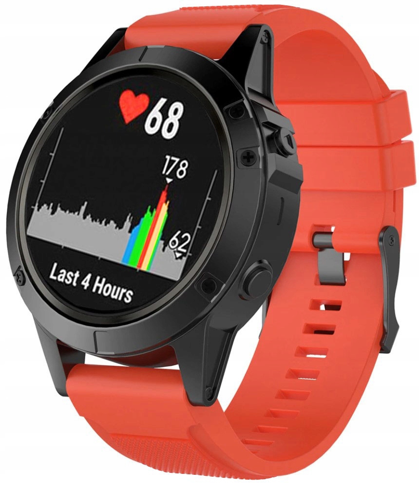 POMARAŃCZOWY Pasek Garmin FENIX 6X Sapphire