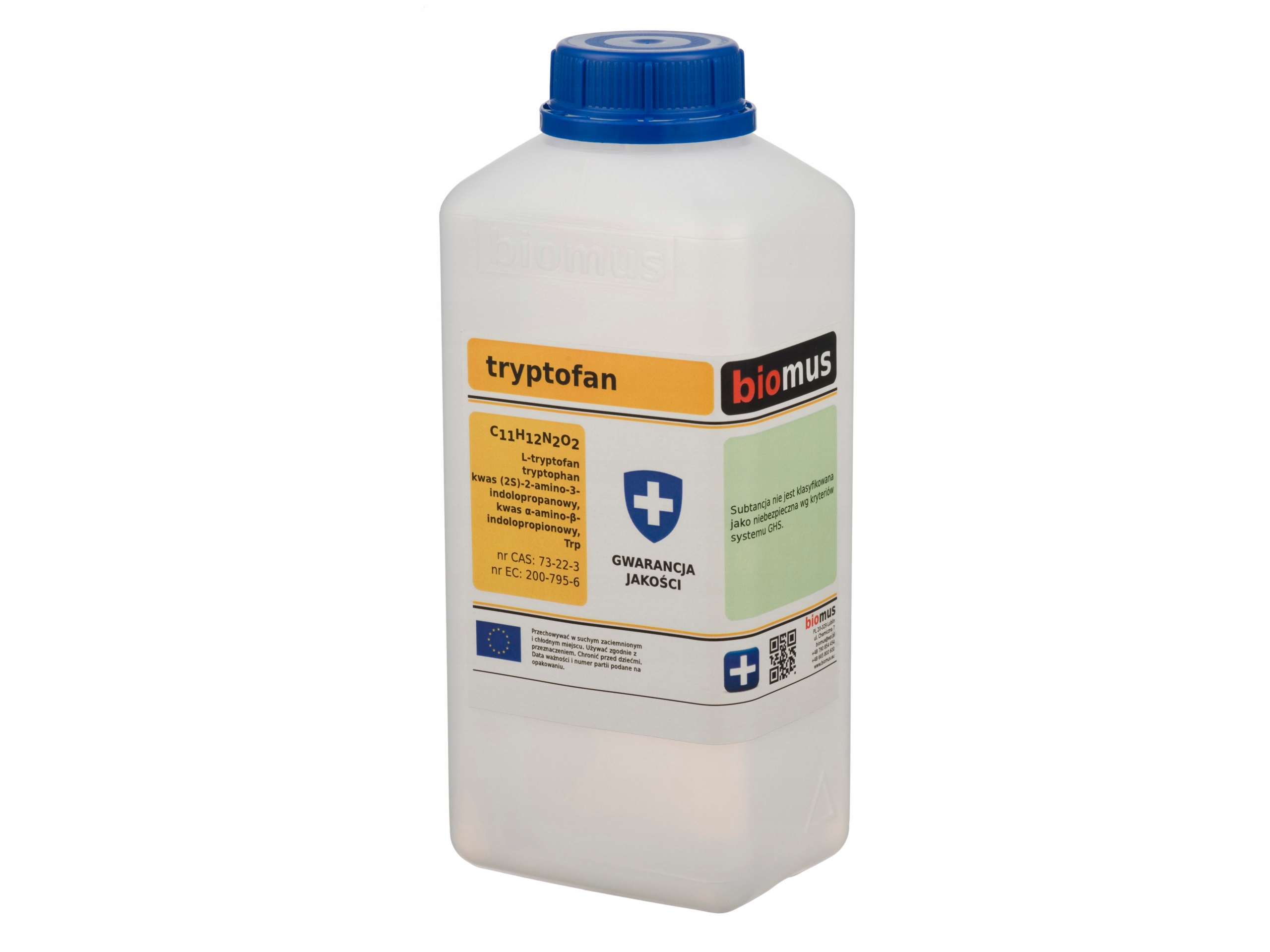 

Tryptofan L-tryptophan czysty 1kg Biomus