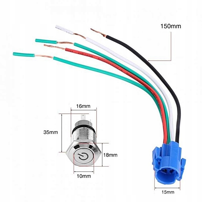 Gniazdo Przełącznik Hermetyczny 3A/250V 16mm 5-PIN Kod producenta Gniazdo