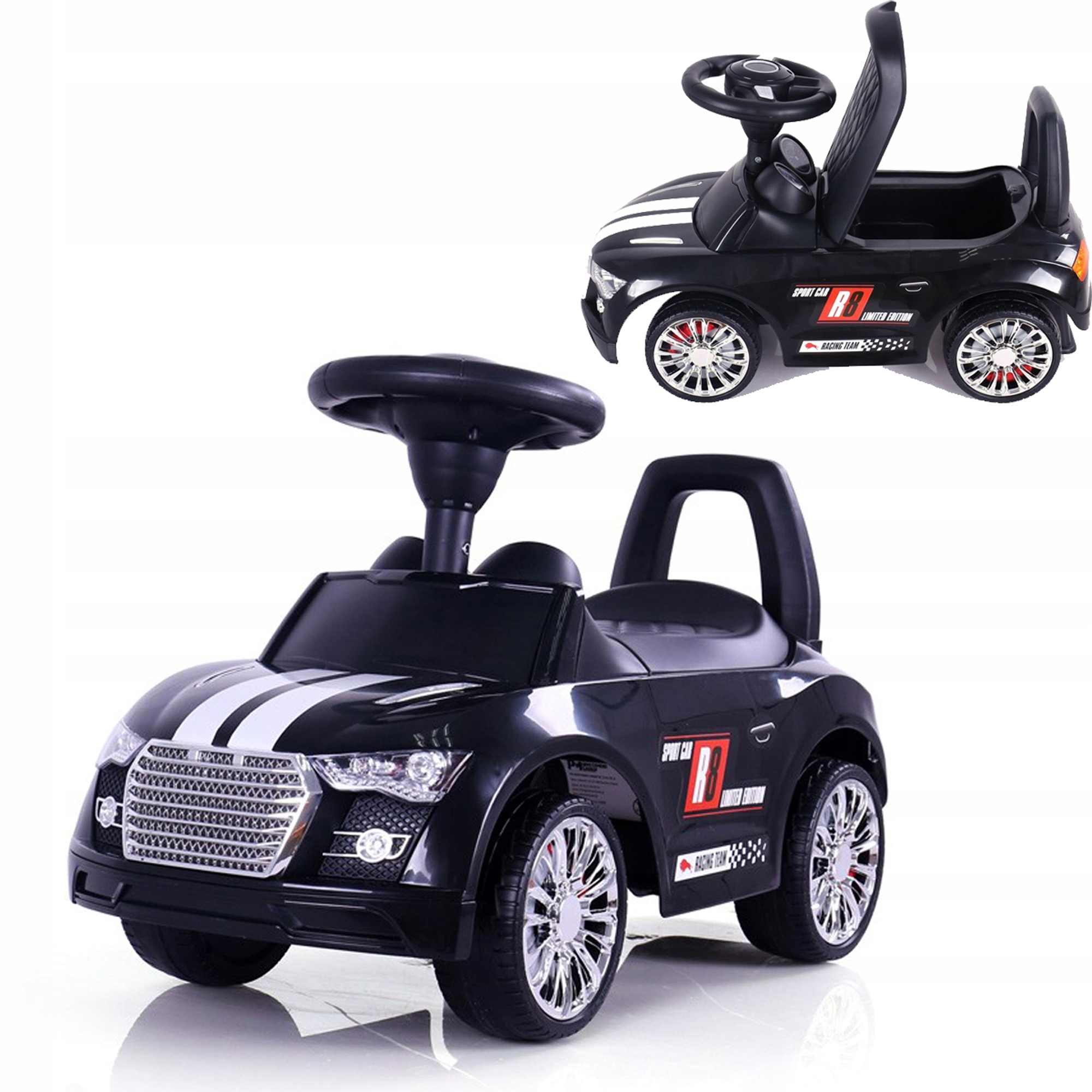 Auto jeździk interaktywny dla dzieci pchacz Racer Milly Mally czarny