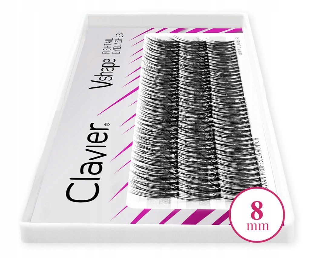KĘPKI RZĘSY CLAVIER Vshape JASKÓŁKI 8mm Marka Clavier