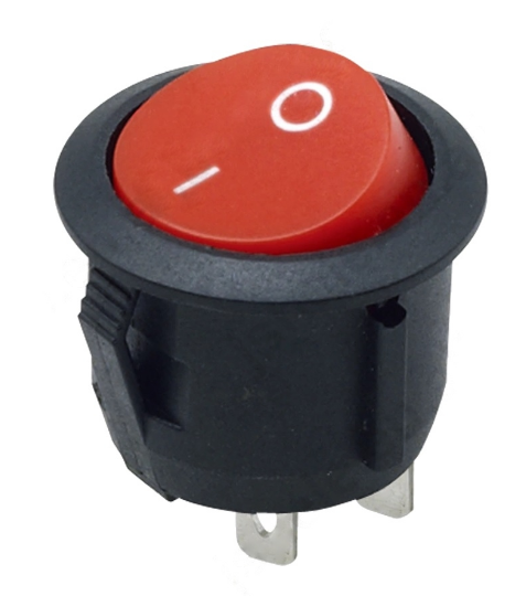 

Przełącznik okrągły kołyskowy 2poz 2pin Red (1378b