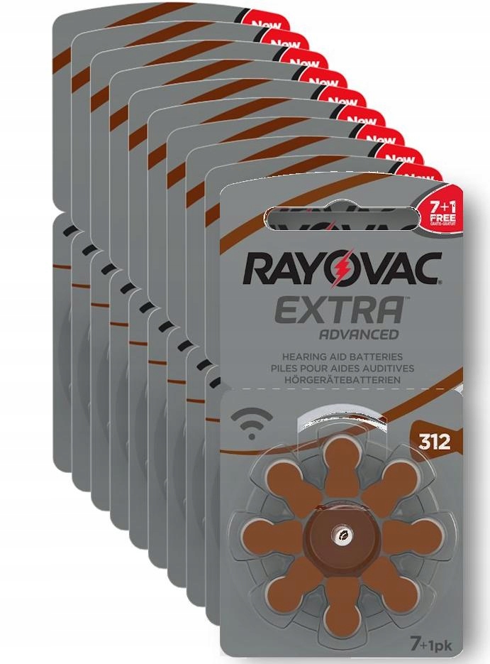 

80x Baterie do aparatów słuchowych Rayovac 312