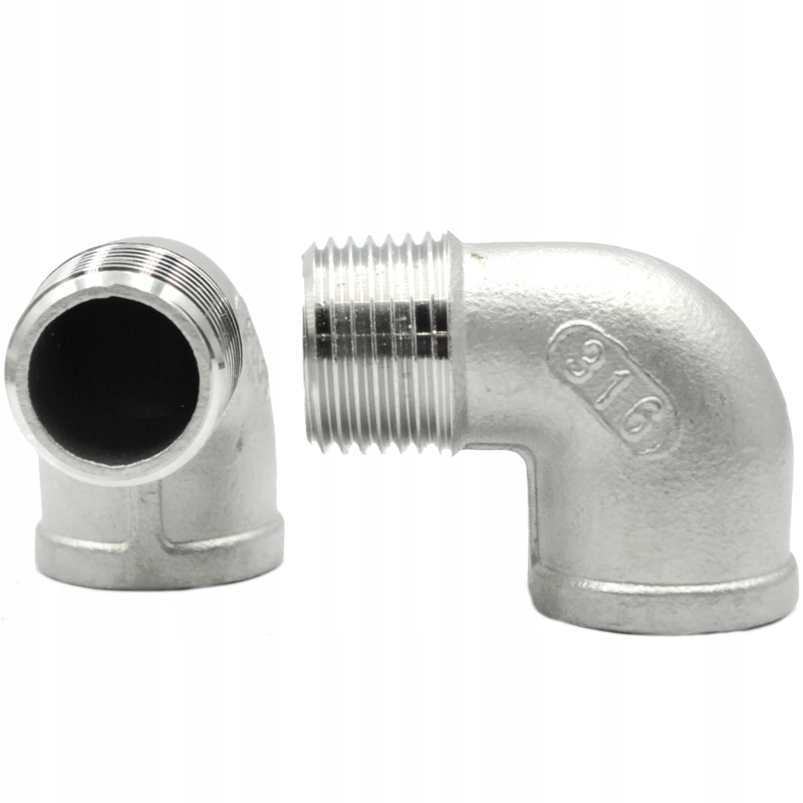 3/4" Kolano Nierdzewne Nyplowe Gwintowane