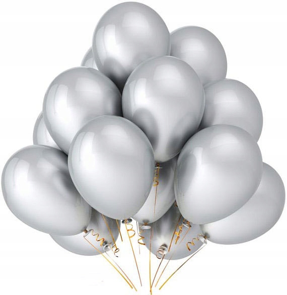 

Balony Srebrne wesele, ślub, chrzest- 25 szt