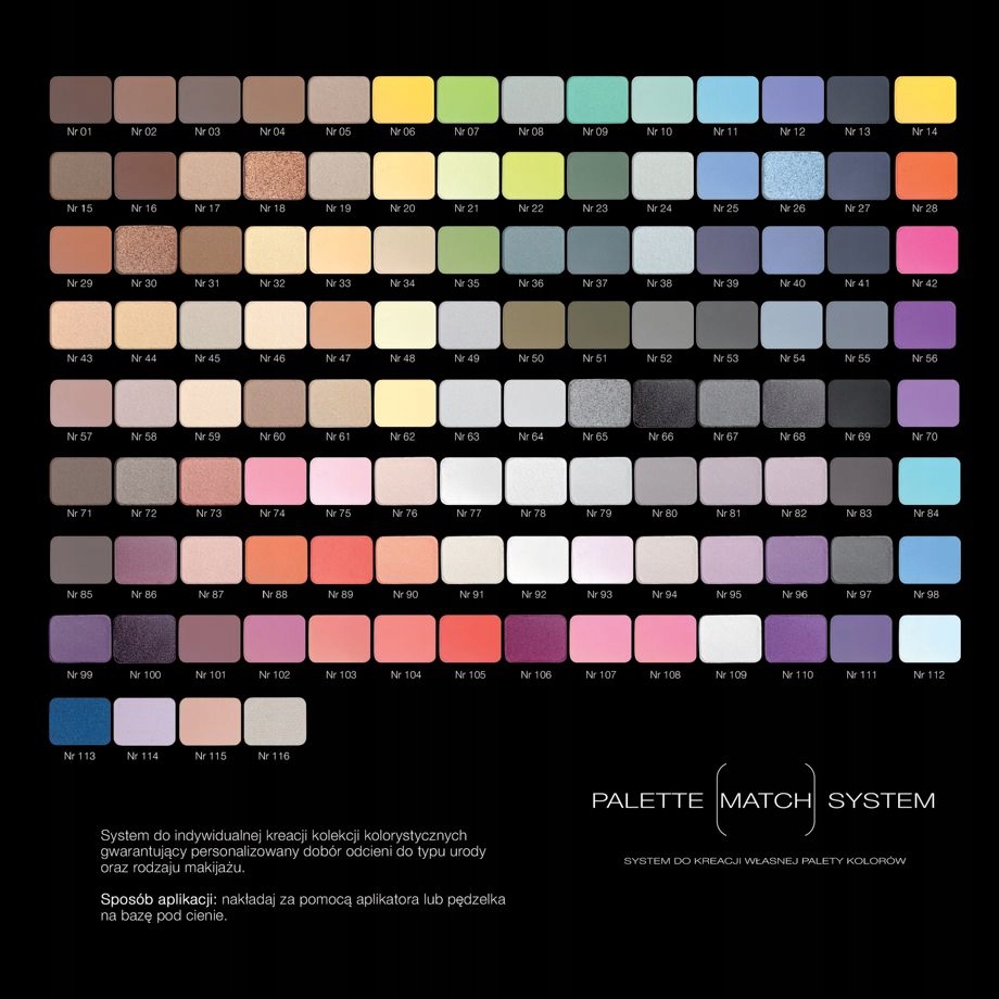 PIERRE RENE-CIEŃ/WKŁAD do PALETY-MAGNETYCZNY-No.83 Wykończenie mix wykończeń