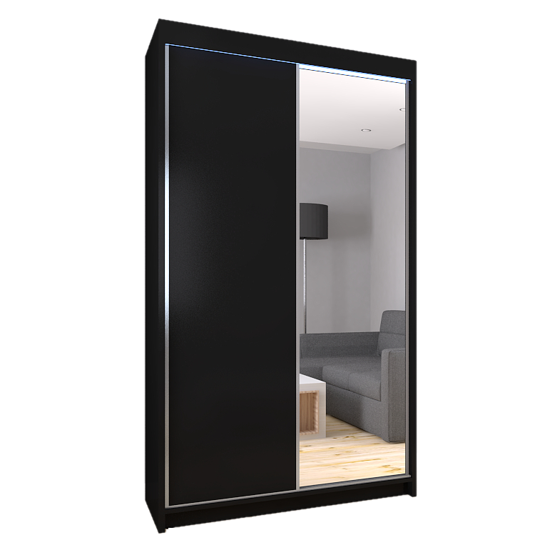 

Szafa z lustrem wenge czarna sonoma biała P120