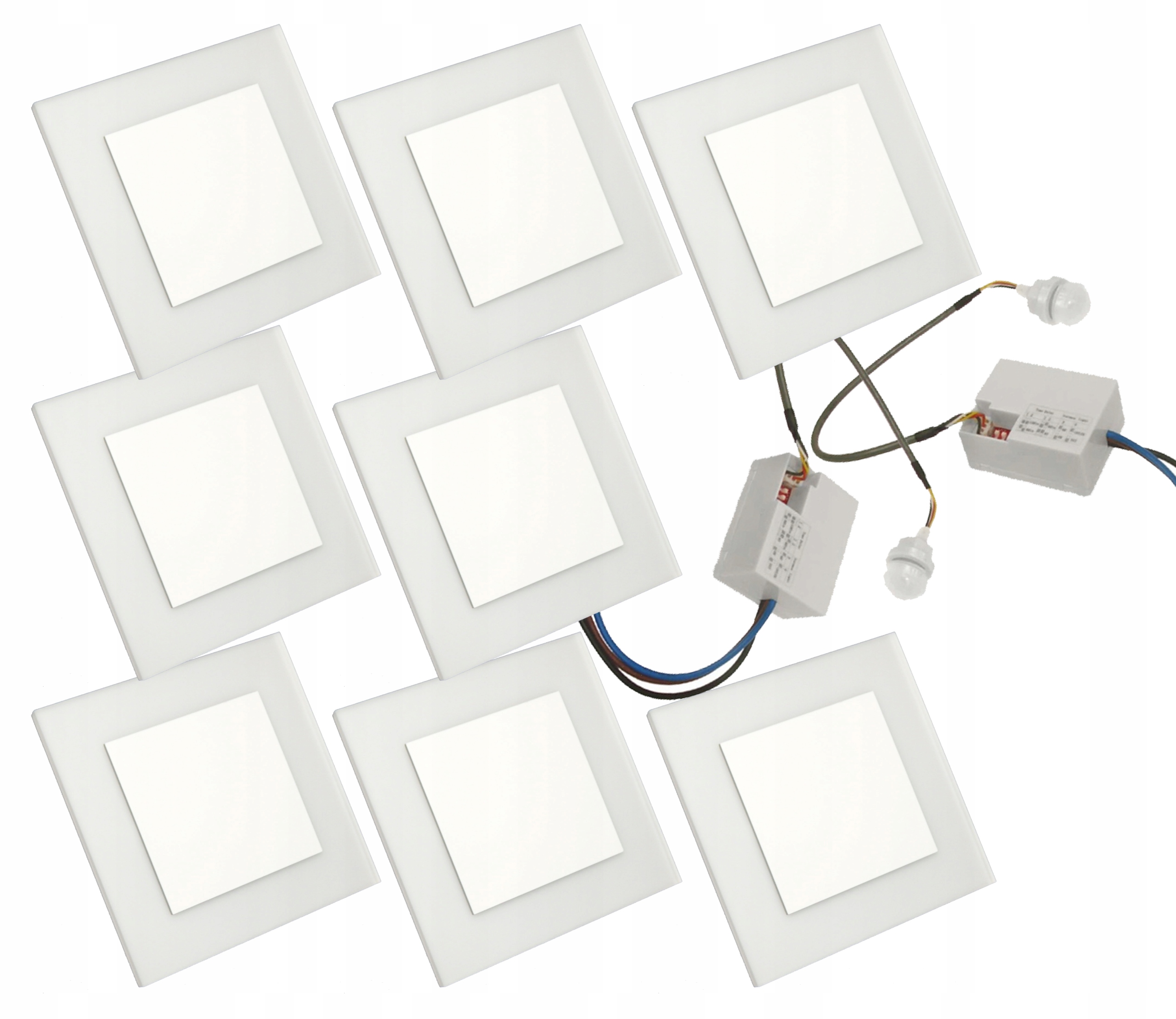 

Zestaw 8x Oprawa schodowa Led 2W 2czujki 230V B
