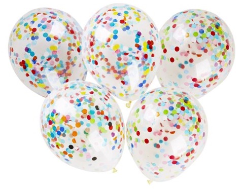 

Balony Z Konfetti Kółka Kolorowe 5 Sztuk Duże 30CM