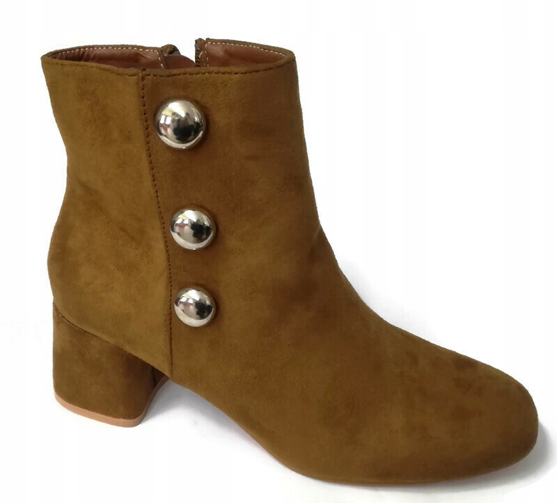 

Botki zamszowe na słupku r40 buty brązowe Wojtuś