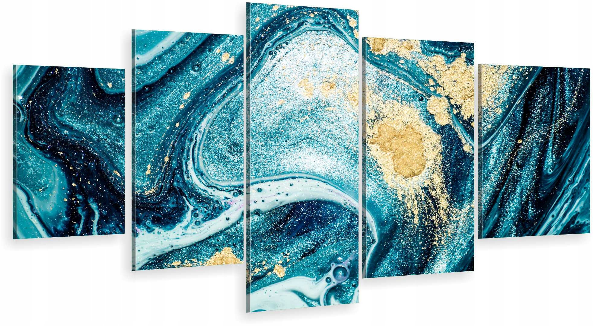 

Tryptyk 5-CZĘŚCI Na Ścianę Abstrakcja Ocean Morze