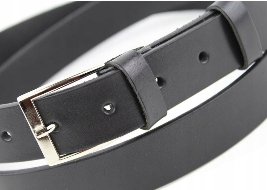 120 cm WĄSKI GARNITUROWY MĘSKI PASEK SKÓRZANY