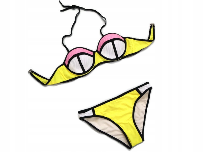 

3 kolory Strój Kąpielowy Bikini Neonowe S 36