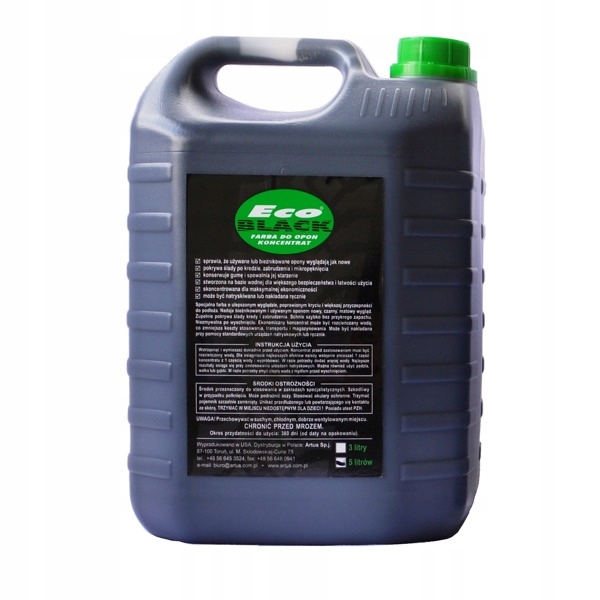 Farba do opon dressing czarny EcoBlack koncentrat 1:1 wodna 5L konserwant Numer katalogowy producenta 03-04-1002