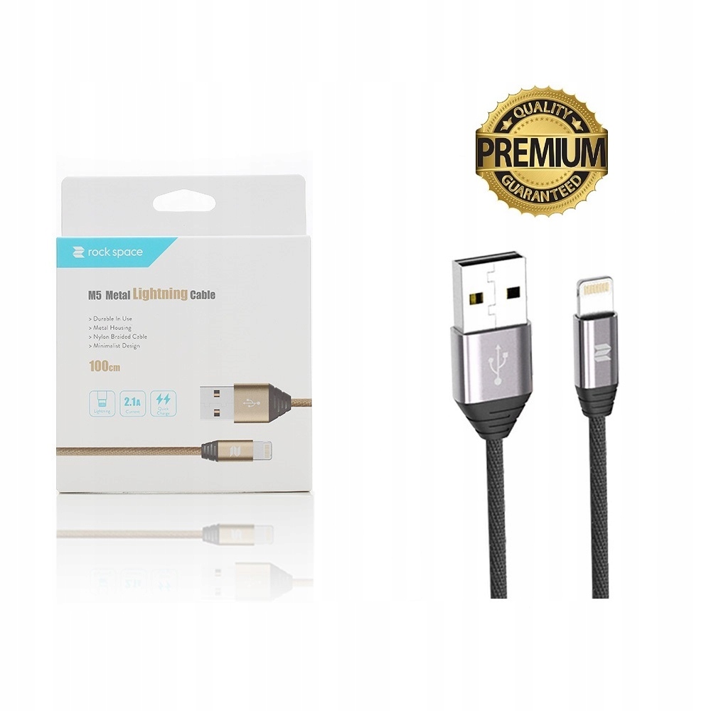 

Kabel Usb Rock Space M5 do iPhone 5S 6 6S 7 7+ 8 X