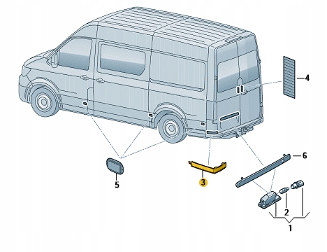 ODBLASK ODBLASKOWE ŚWIATŁO VW Crafter 7C lewa Strona zabudowy tylne lewe