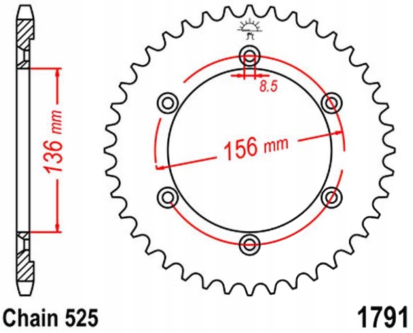 Zadní ozubené kolo Jt R1791 41-48Z Suzuki Xf 650 U Free