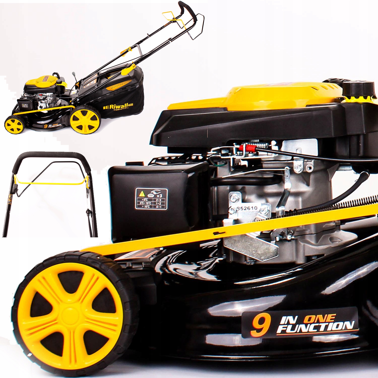 KOSIARKA SPALINOWA RIWALL 51CM 9w1 Z NAPĘDEM 5190 MOCNA Z 2 NOŻAMI + OLEJ Marka Riwall